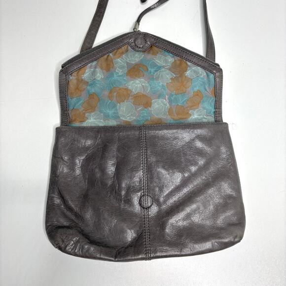 Hobo Adelle Gray Leather Foldover Crossbody Bag - Picture 2 of 9